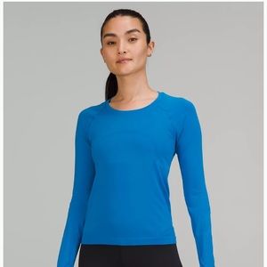 Lululemon blue long sleeve running shirt